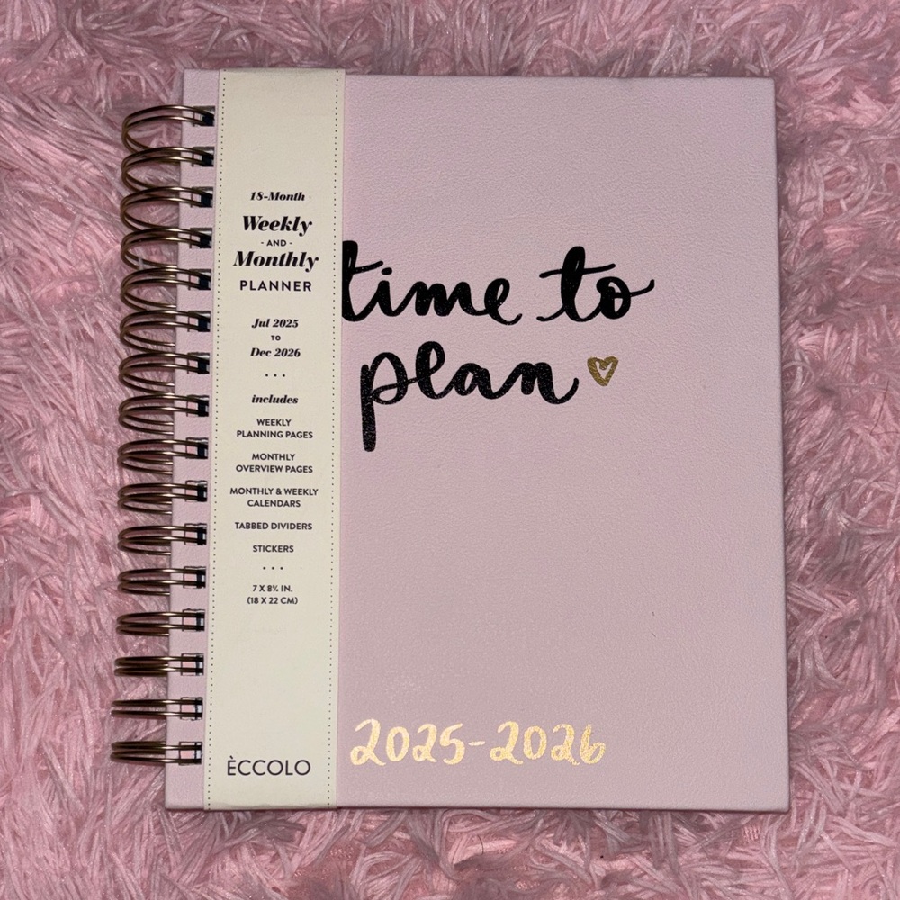 Eccolo Blush Pink Weekly & Monthly Planner Years 25-26